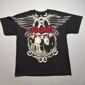 Aerosmith T-Shirt Mens XL Black World Tour 2009 Band Graphic Rock Tee